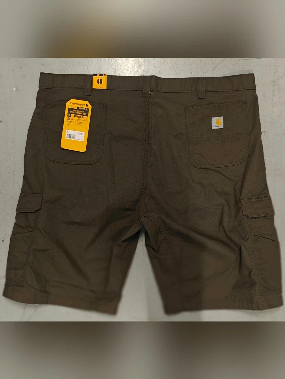 Carhartt Work Shorts Men's 48 Force Relaxed Fit Ripstop Cargo Olive Green